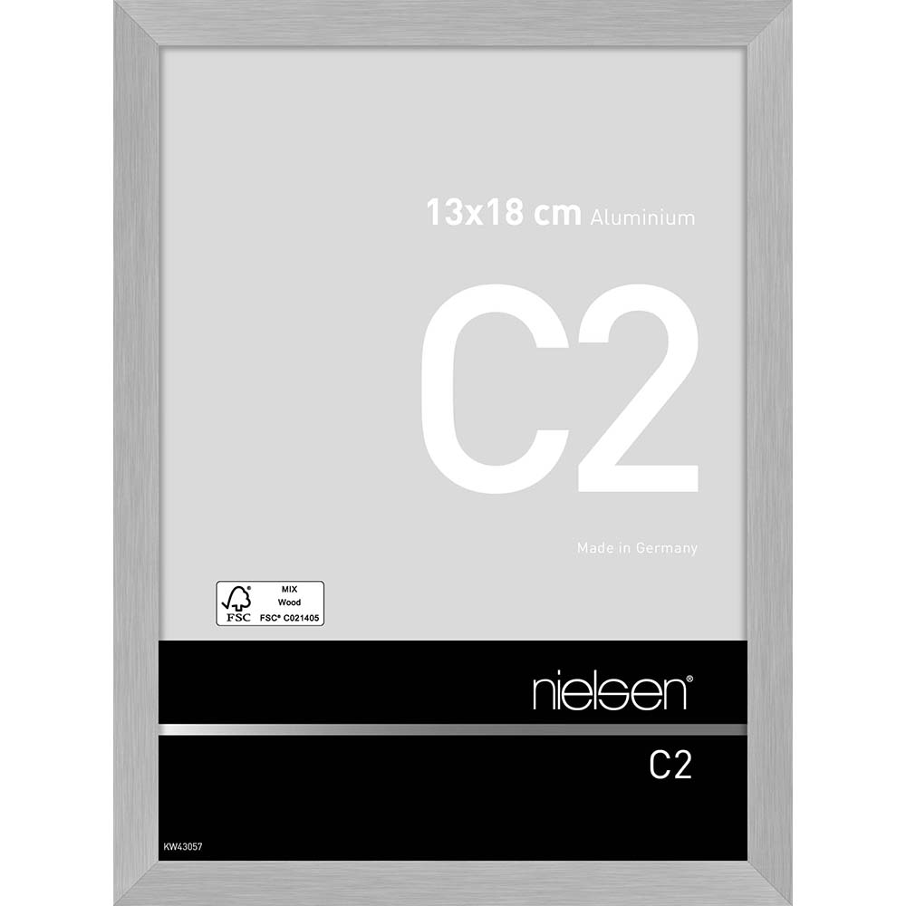 C2 Argent mat brossé 13 x 18 cm