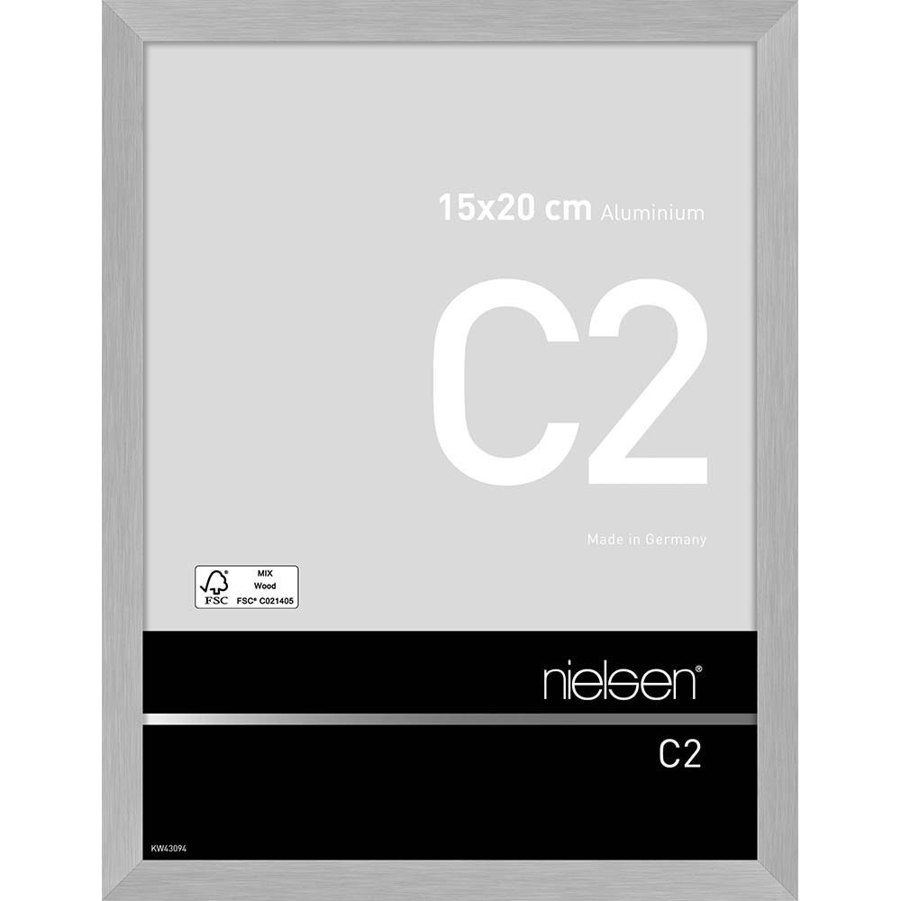 C2 Argent mat brossé 15 x 20 cm