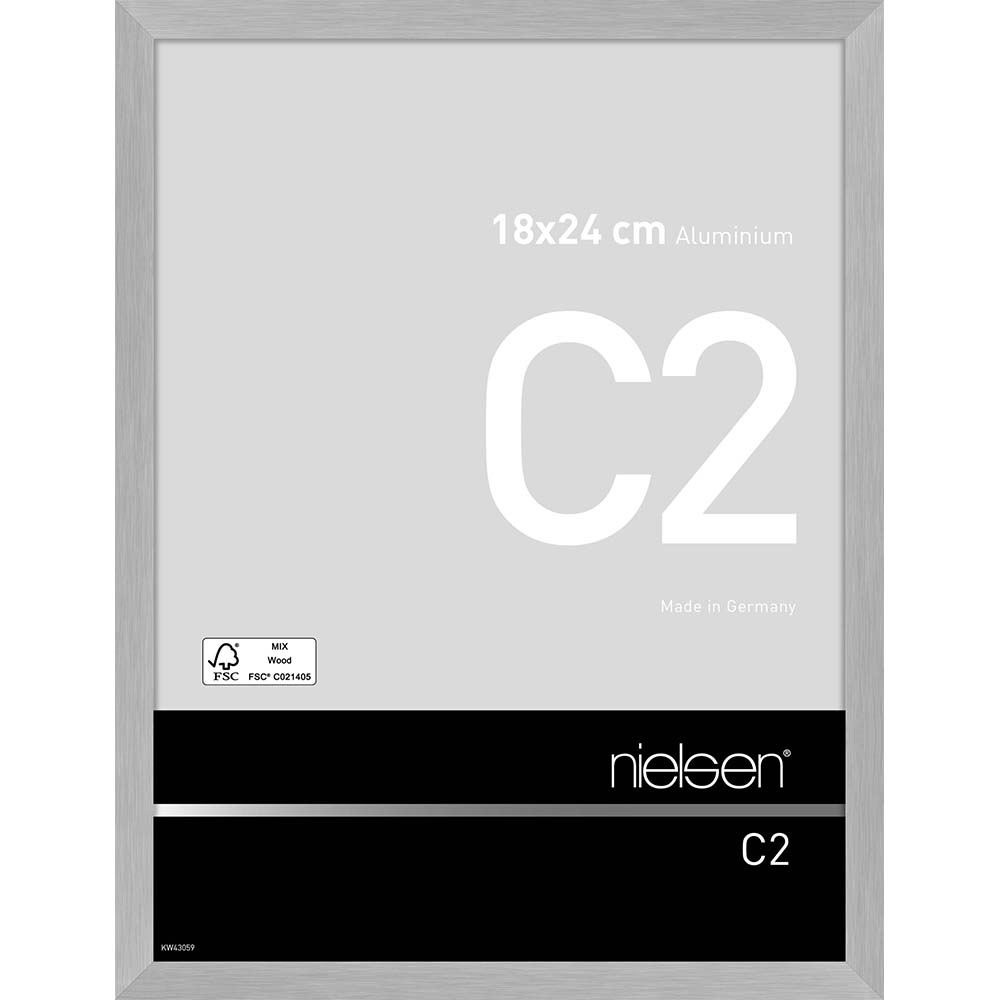 C2 Argent mat brossé 18 x 24 cm