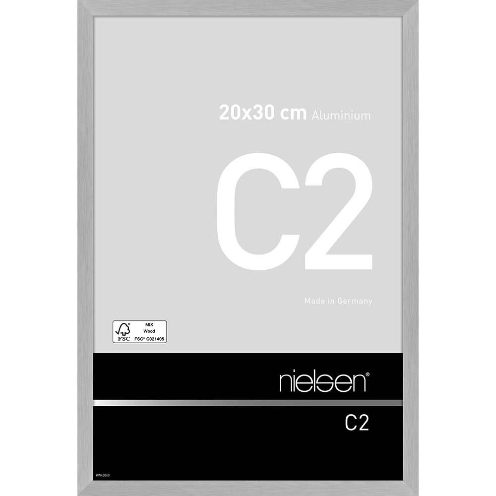 C2 Argent mat brossé 20 x 30 cm