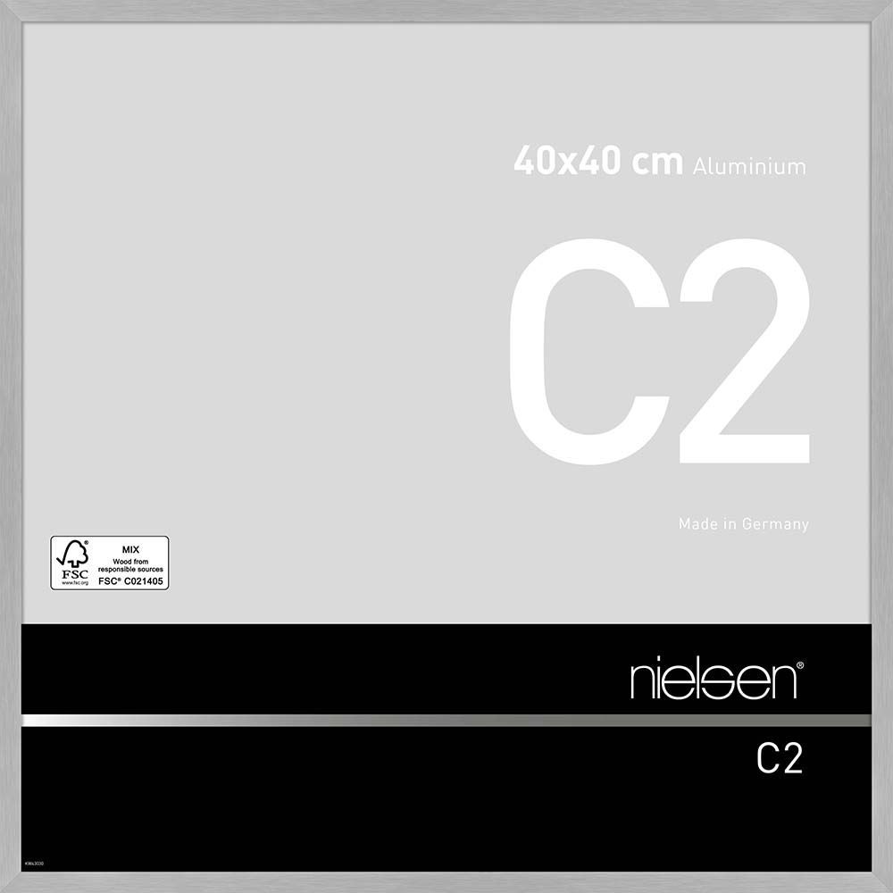 C2 Argent mat brossé 40 x 40 cm