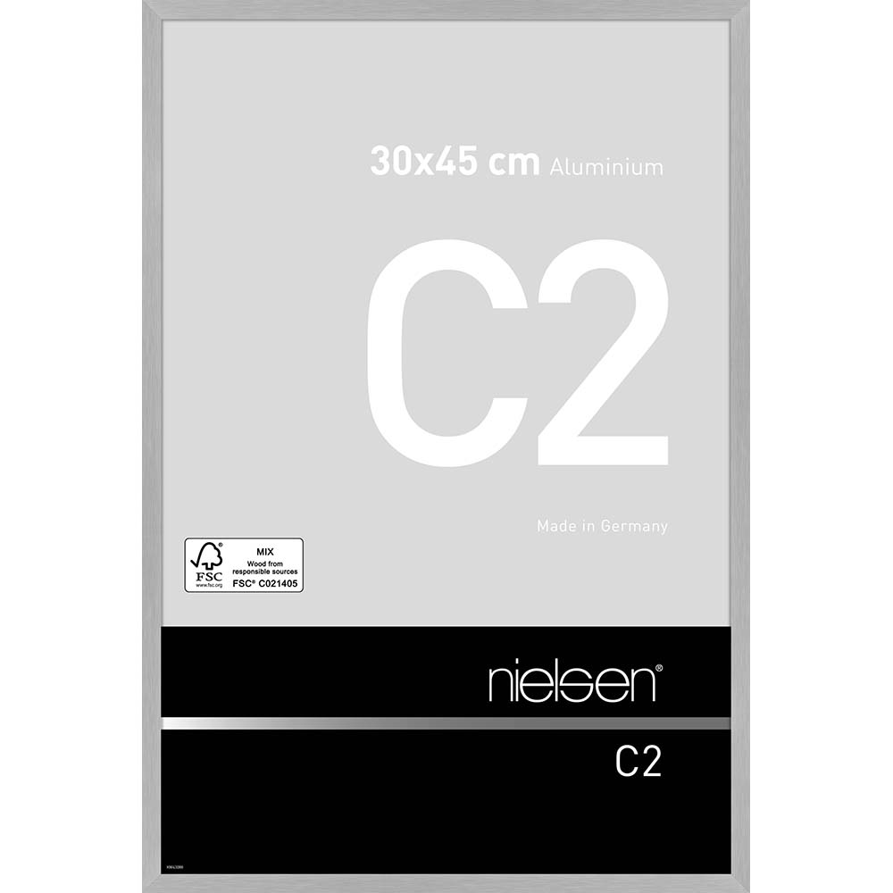 C2 Argent mat brossé 30 x 45 cm