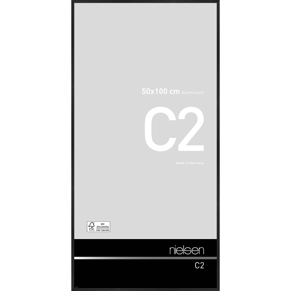 C2 Noir mat brossé 50 x 100 cm