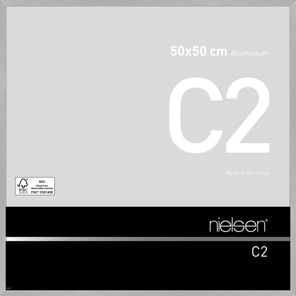 C2 Argent mat brossé 50 x 50 cm