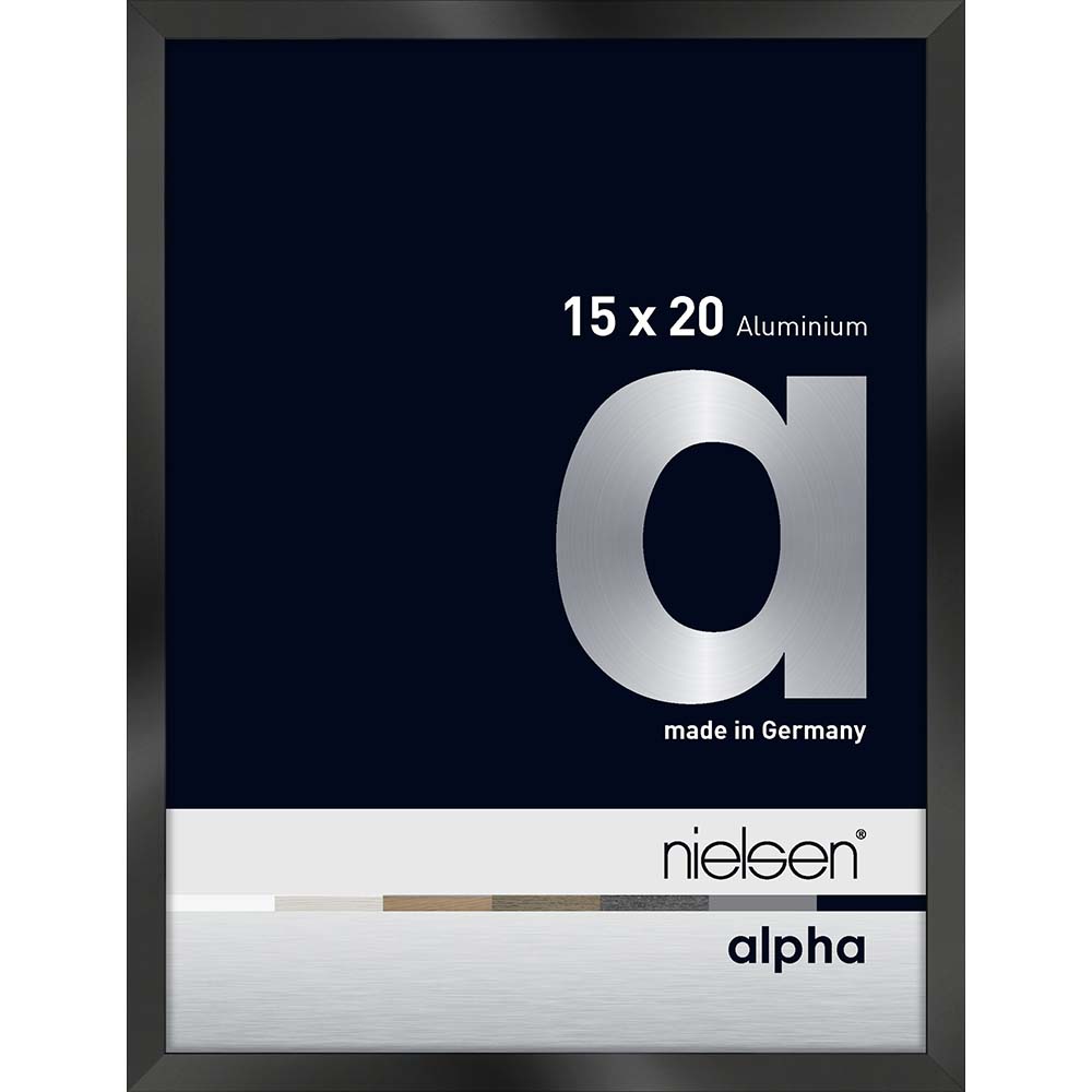 Alpha Noir anodisé brillant 15 x 20 cm