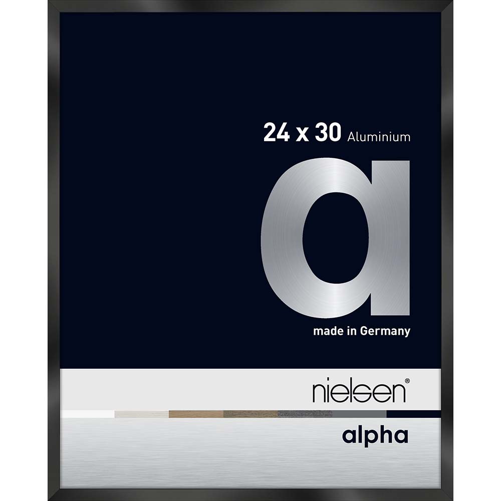 Alpha Noir anodisé brillant 24 x 30 cm