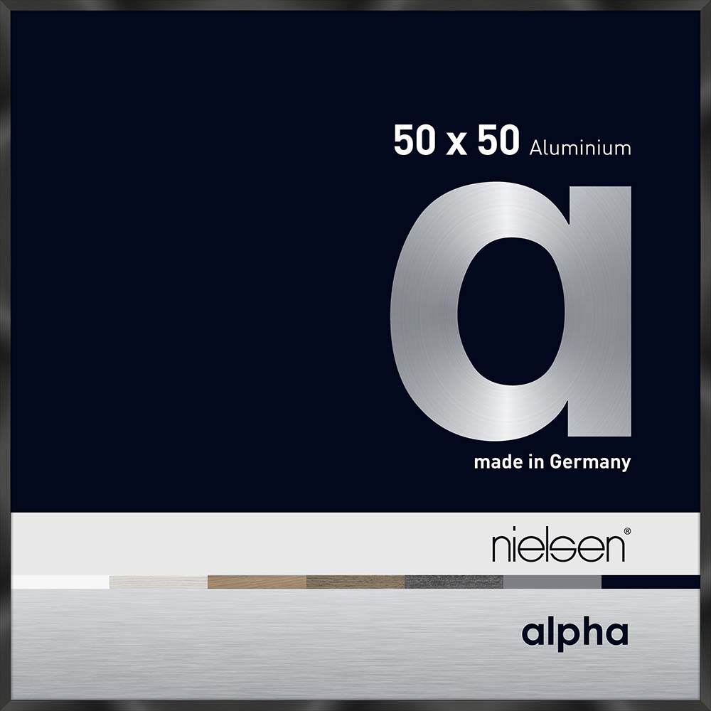 Alpha Noir anodisé brillant 50 x 50 cm