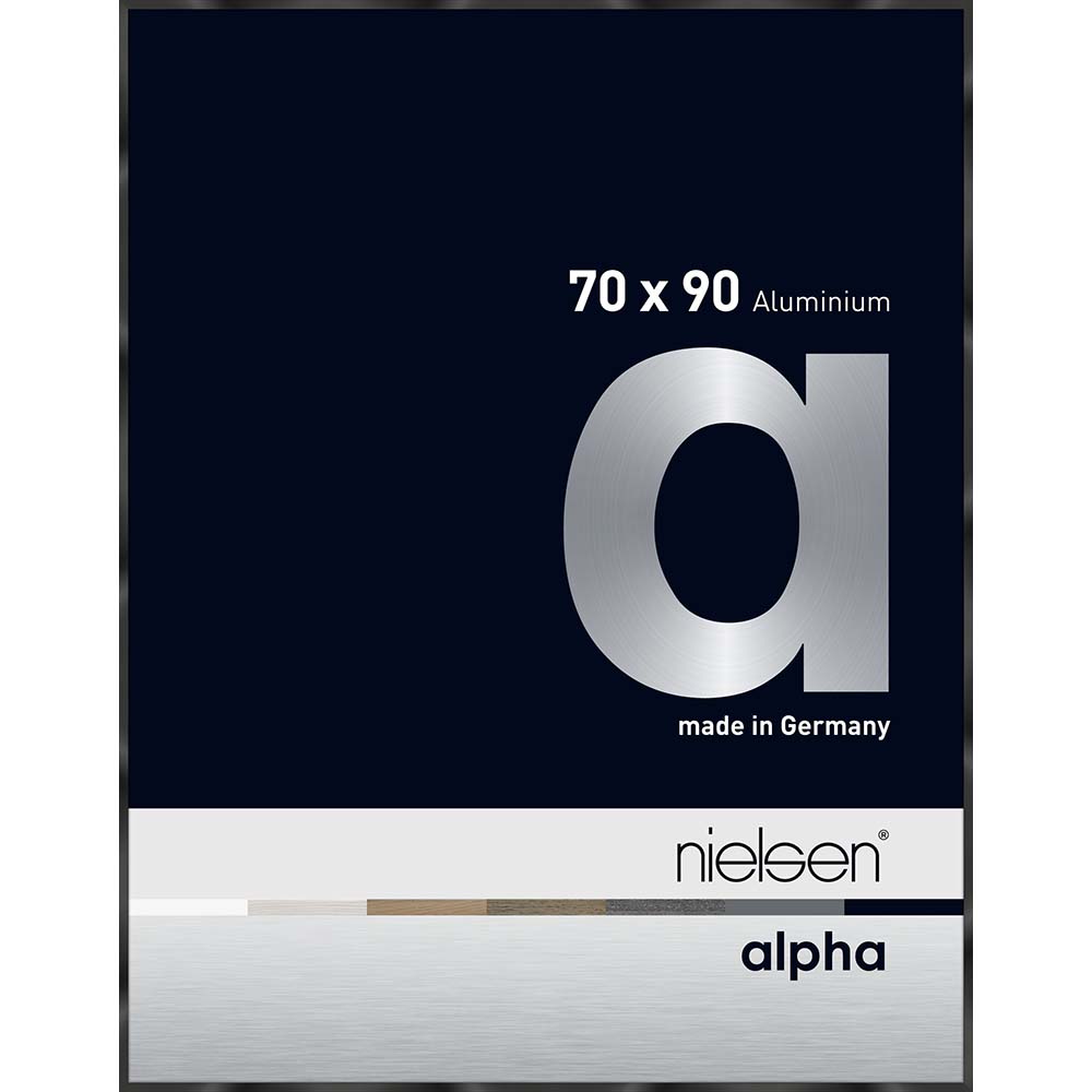 Alpha Noir anodisé brillant 70 x 90 cm