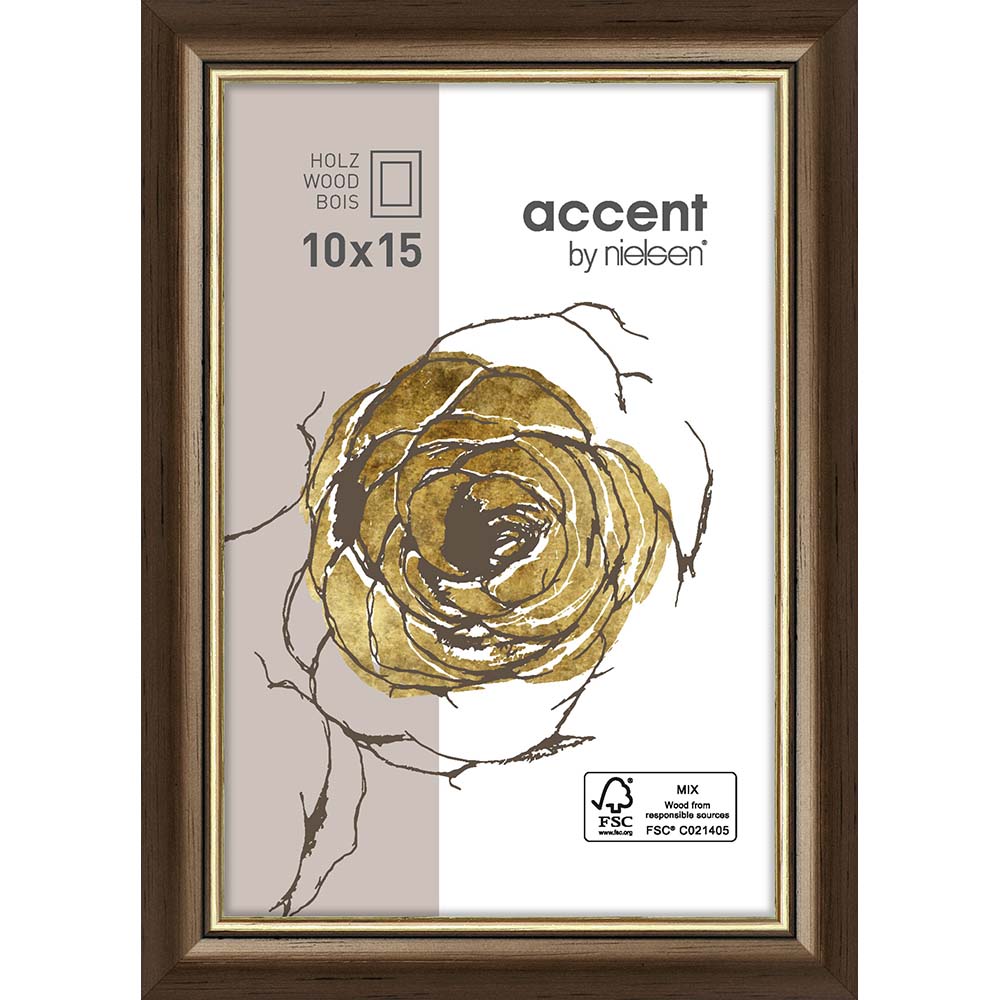 Ascott Brun foncé/Or 10 x 15 cm