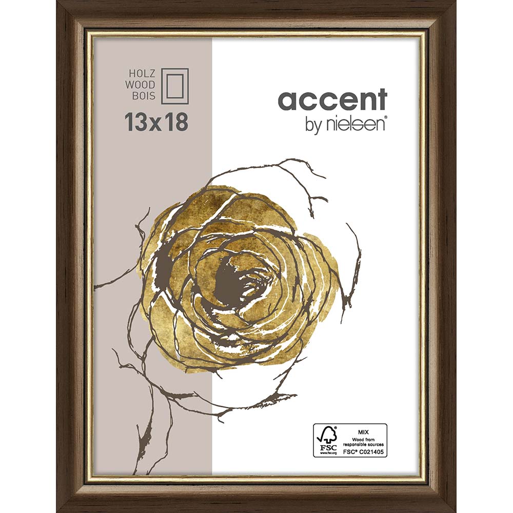 Ascott Brun foncé/Or 13 x 18 cm