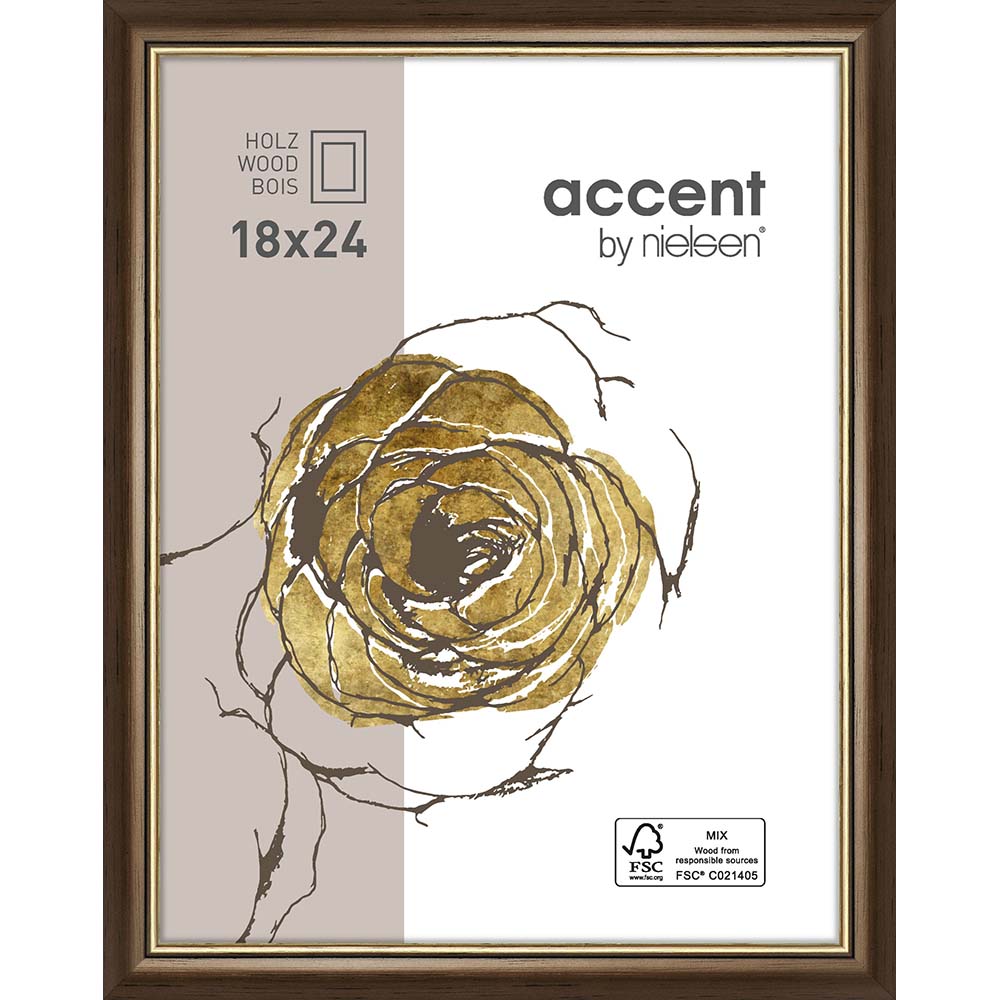 Ascott Brun foncé/Or 18 x 24 cm