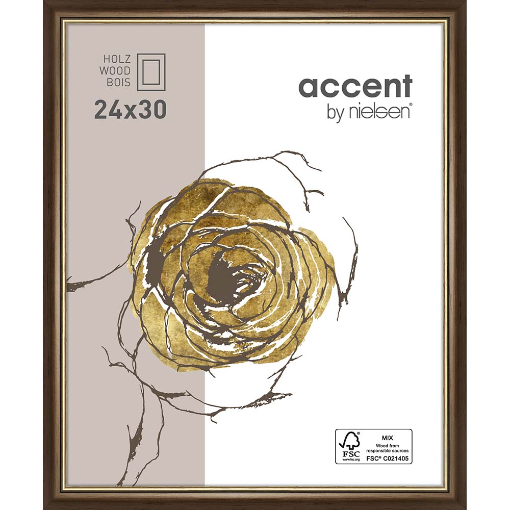 Ascott Brun foncé/Or 24 x 30 cm