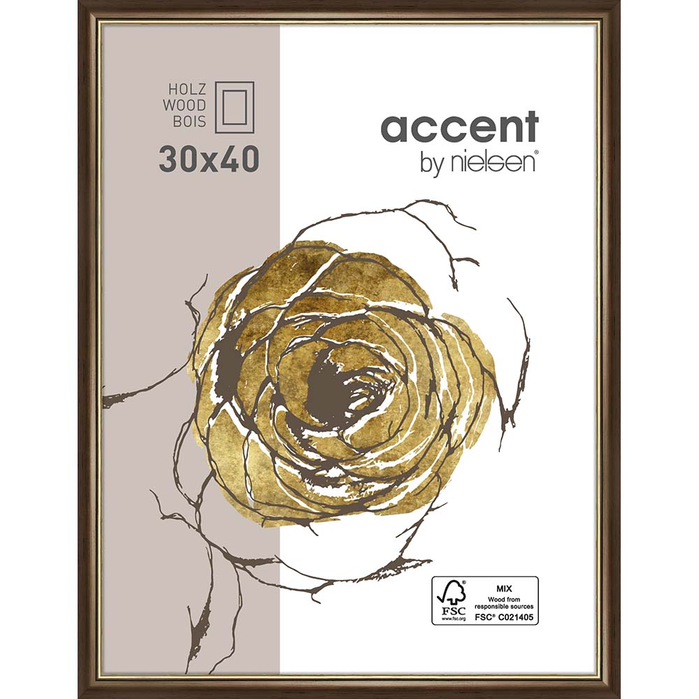 Ascott Brun foncé/Or 30 x 40 cm