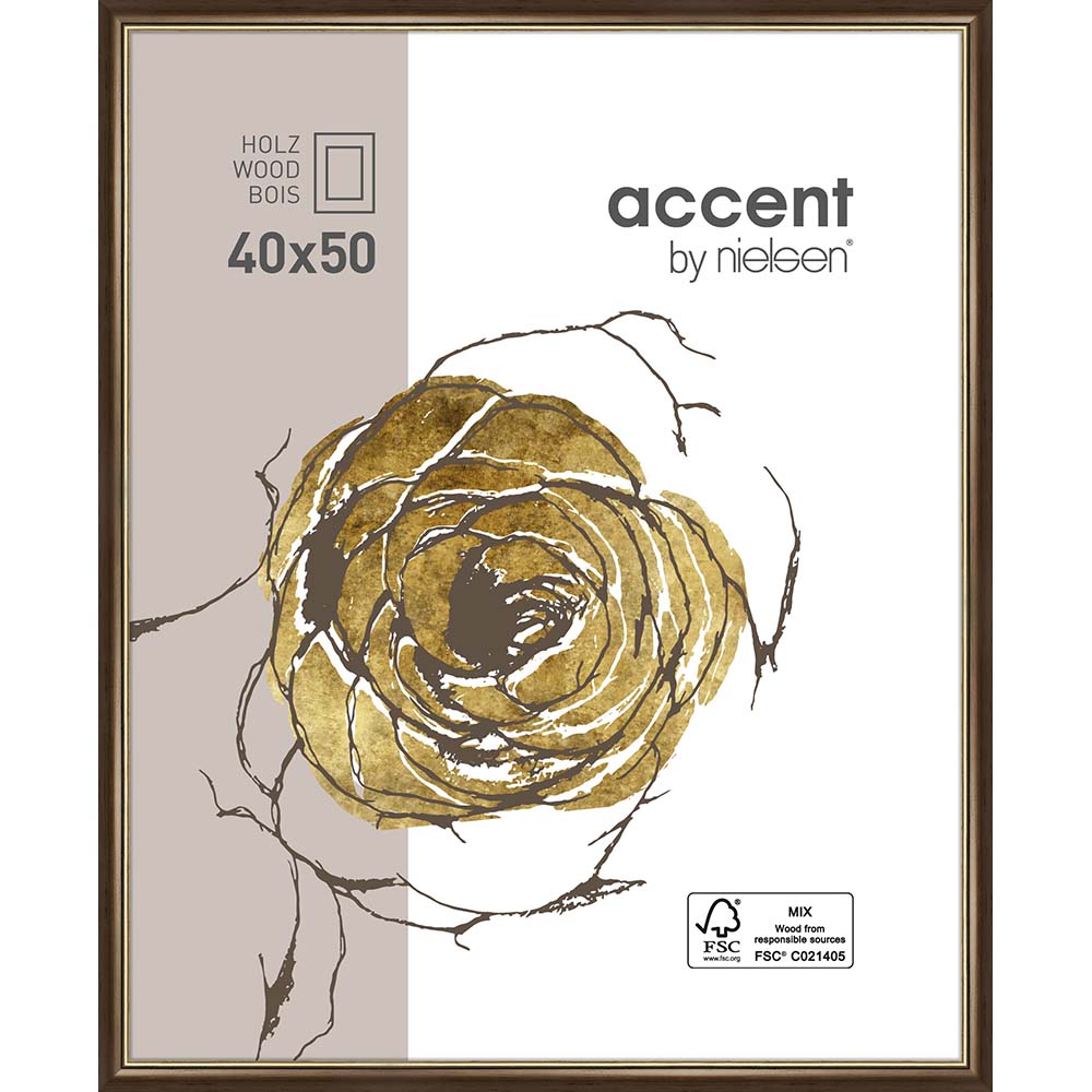 Ascott Brun foncé/Or 40 x 50 cm
